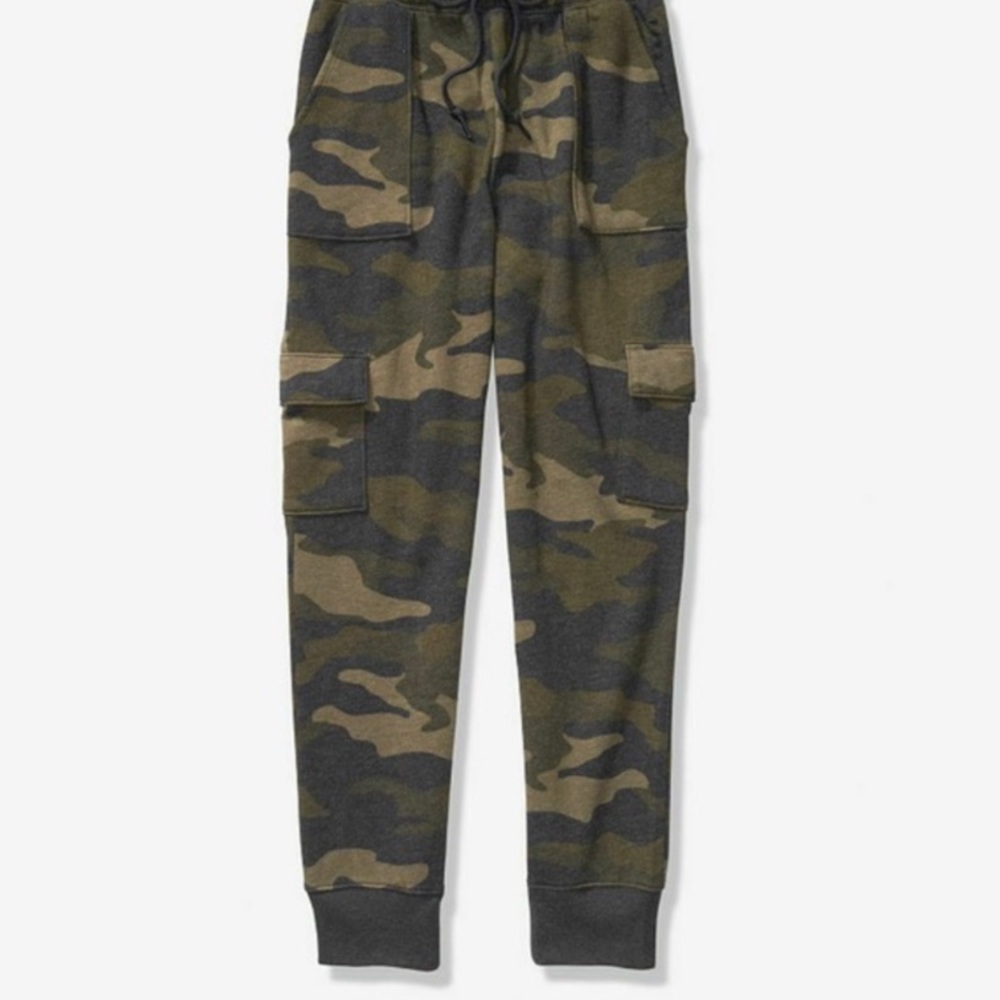 Victoria’s Secret PINK High Waist Cargo Jogger Carbide Camo Green